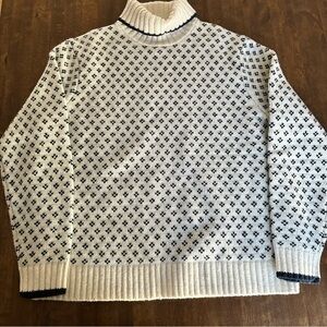 Lands End Mens XL Wool Blend Knit Sweater Preppy Academia Office Outdoor Nordic